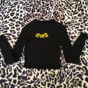 SHEIN Longsleeve Sunflower Croptop